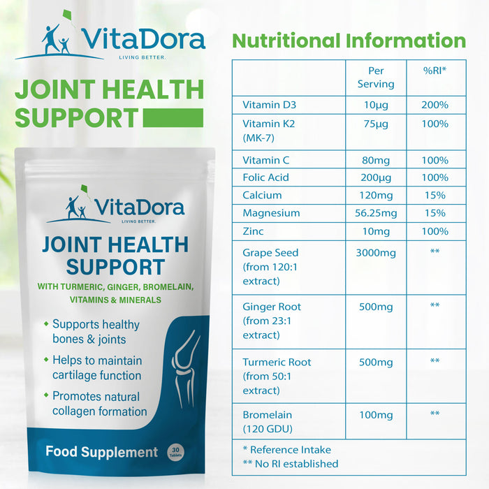 VitaDora Joint Health Support Supplements - 30 Day Supply